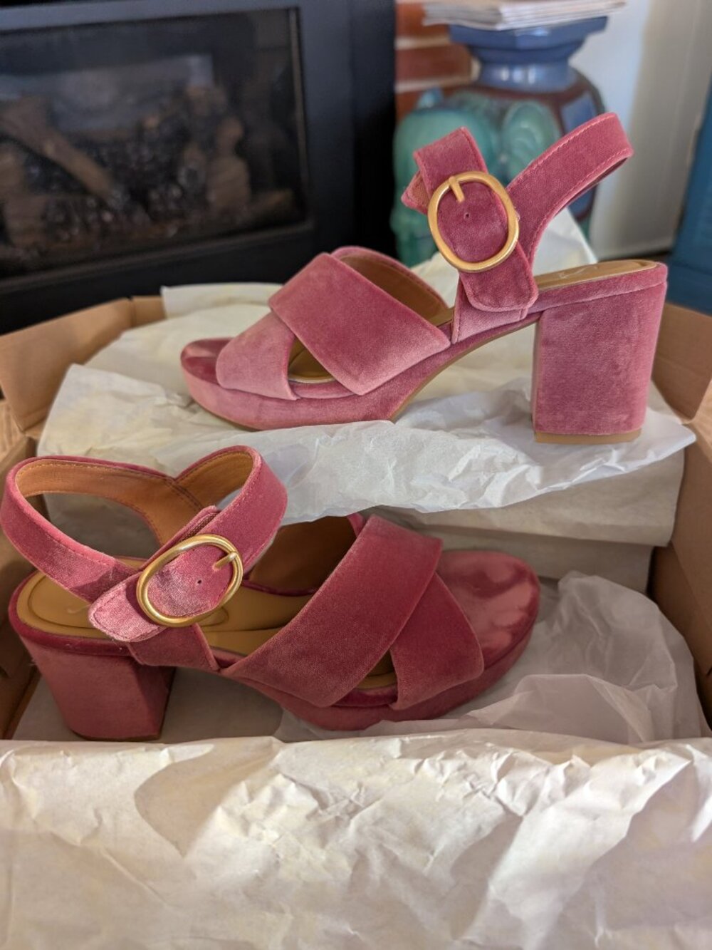 Rose Velvet Sandals